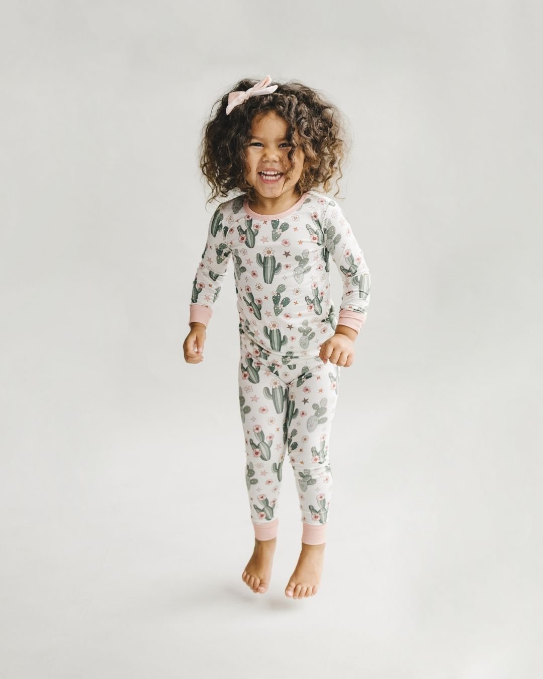 cactus flowers bamboo pajamas // LONG-SLEEVED TWO-PIECE SET