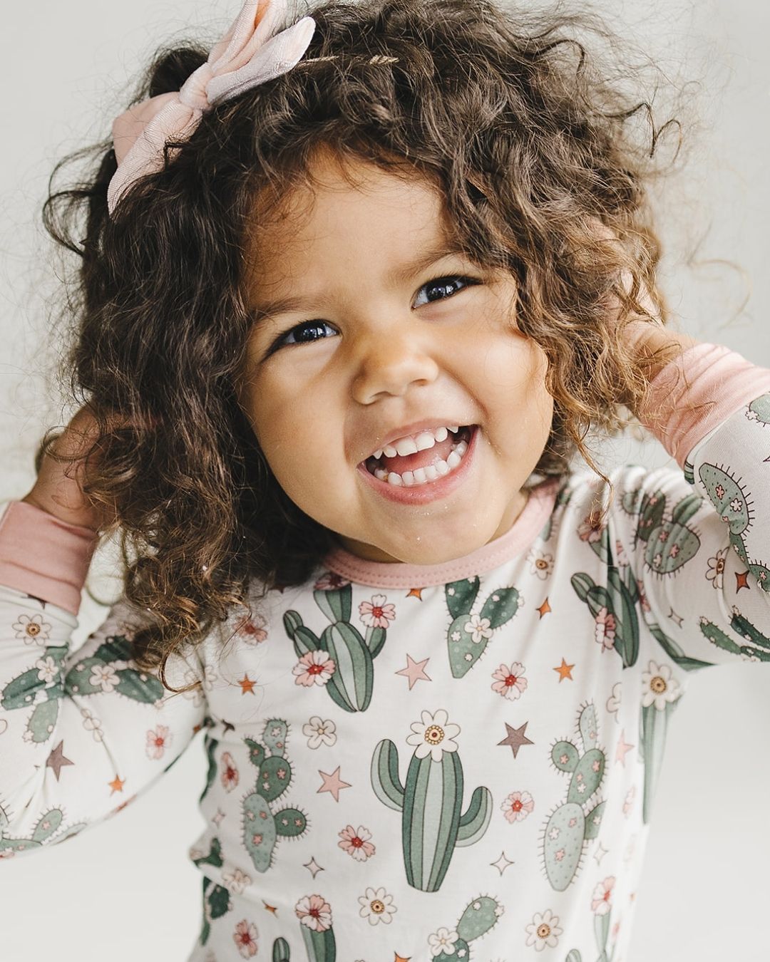 cactus flowers bamboo pajamas // LONG-SLEEVED TWO-PIECE SET