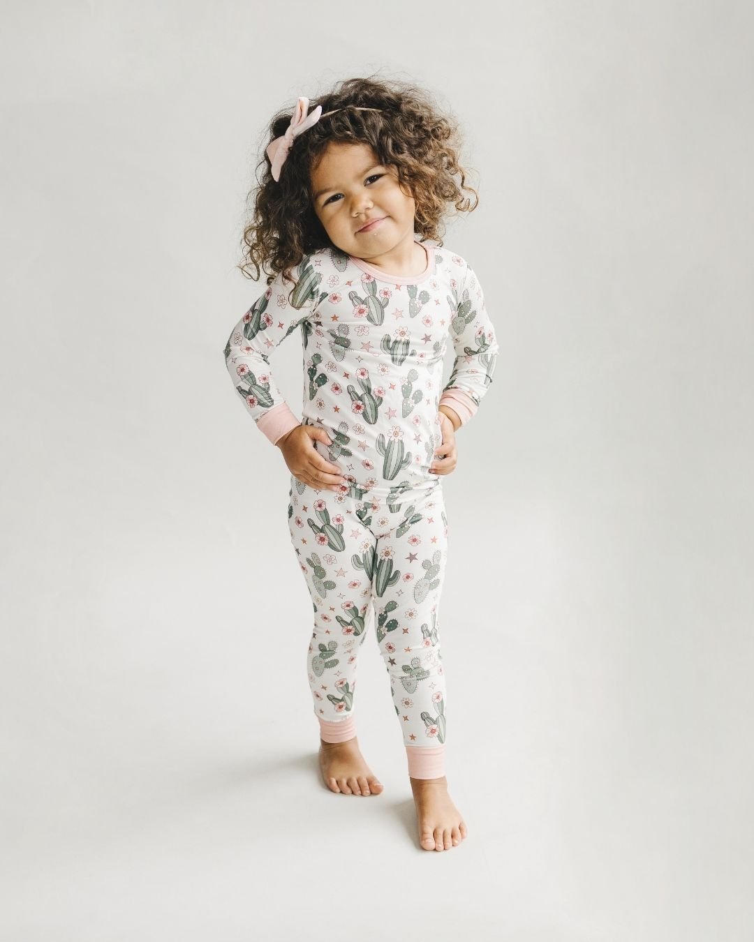 cactus flowers bamboo pajamas // LONG-SLEEVED TWO-PIECE SET