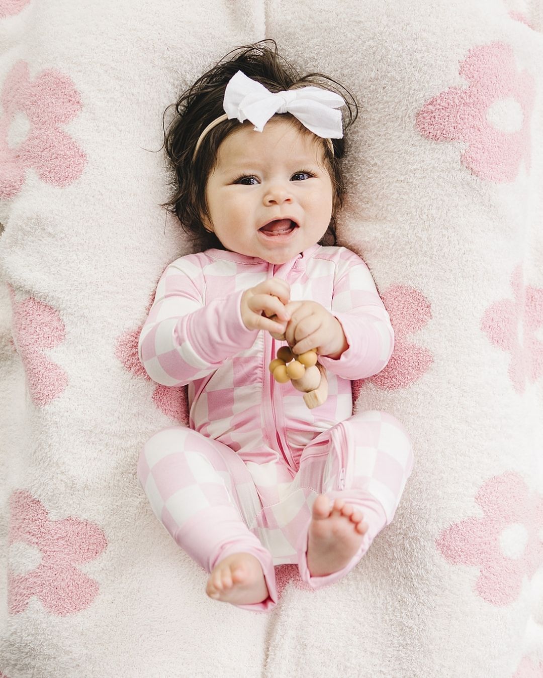 pink checkered bamboo pajamas // ZIPPY