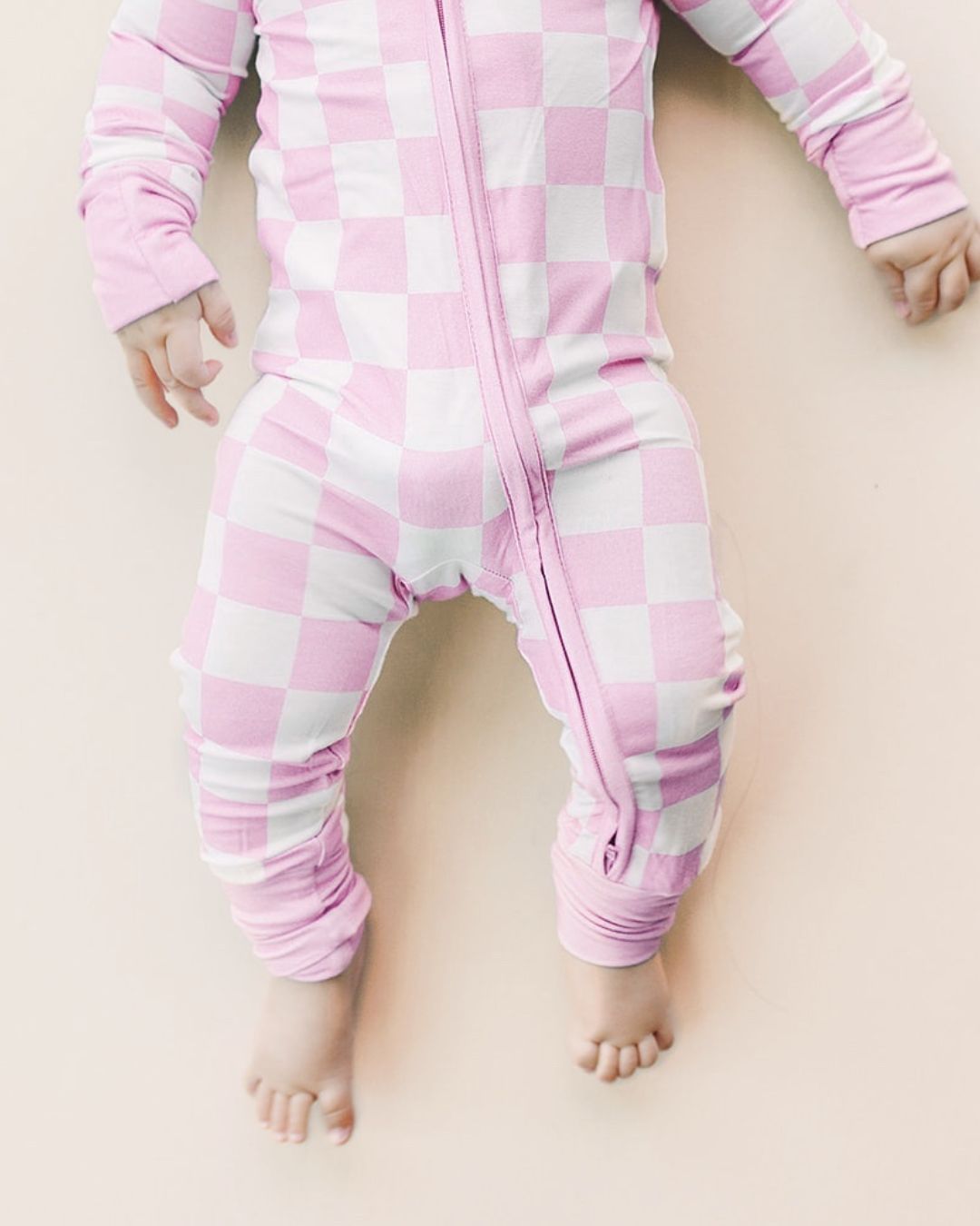 pink checkered bamboo pajamas // ZIPPY