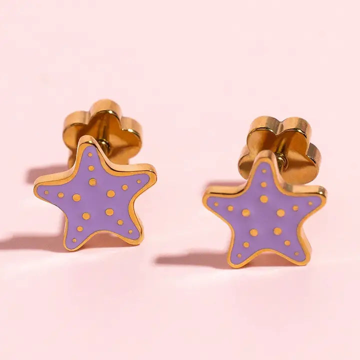 starfish 18k gold flatback studs // FLASH PREORDER! // open until 6.7 and ships mid-june