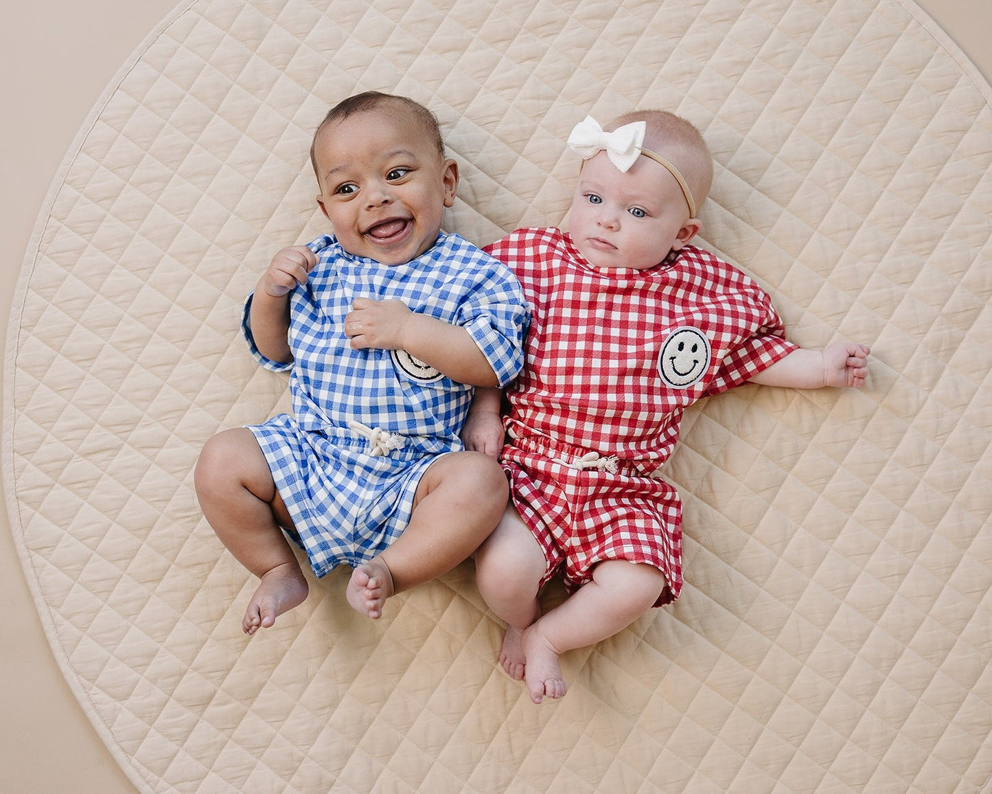 shorts set // blue gingham