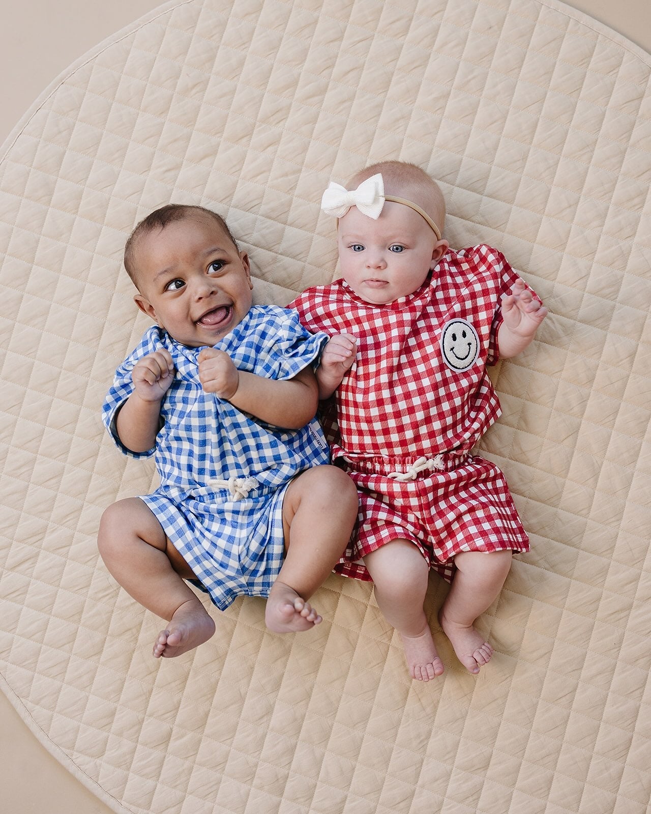 shorts set // blue gingham