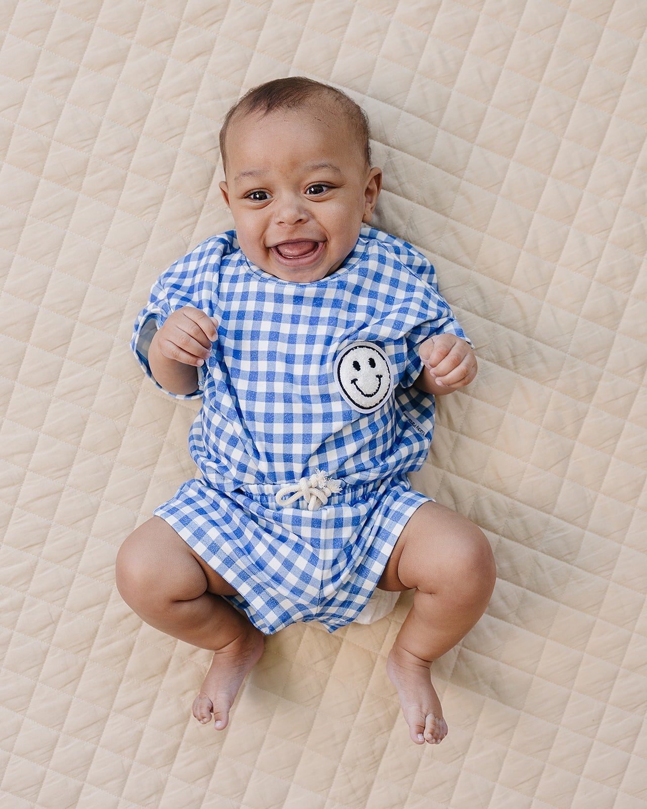 shorts set // blue gingham