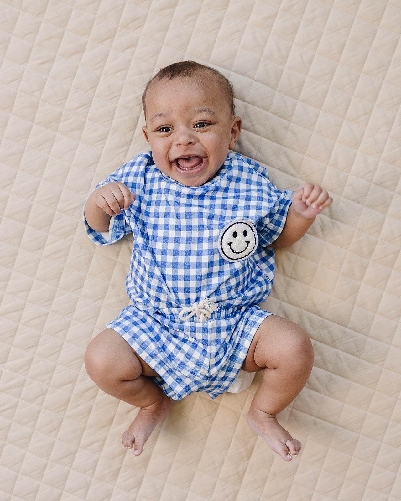 shorts set // blue gingham