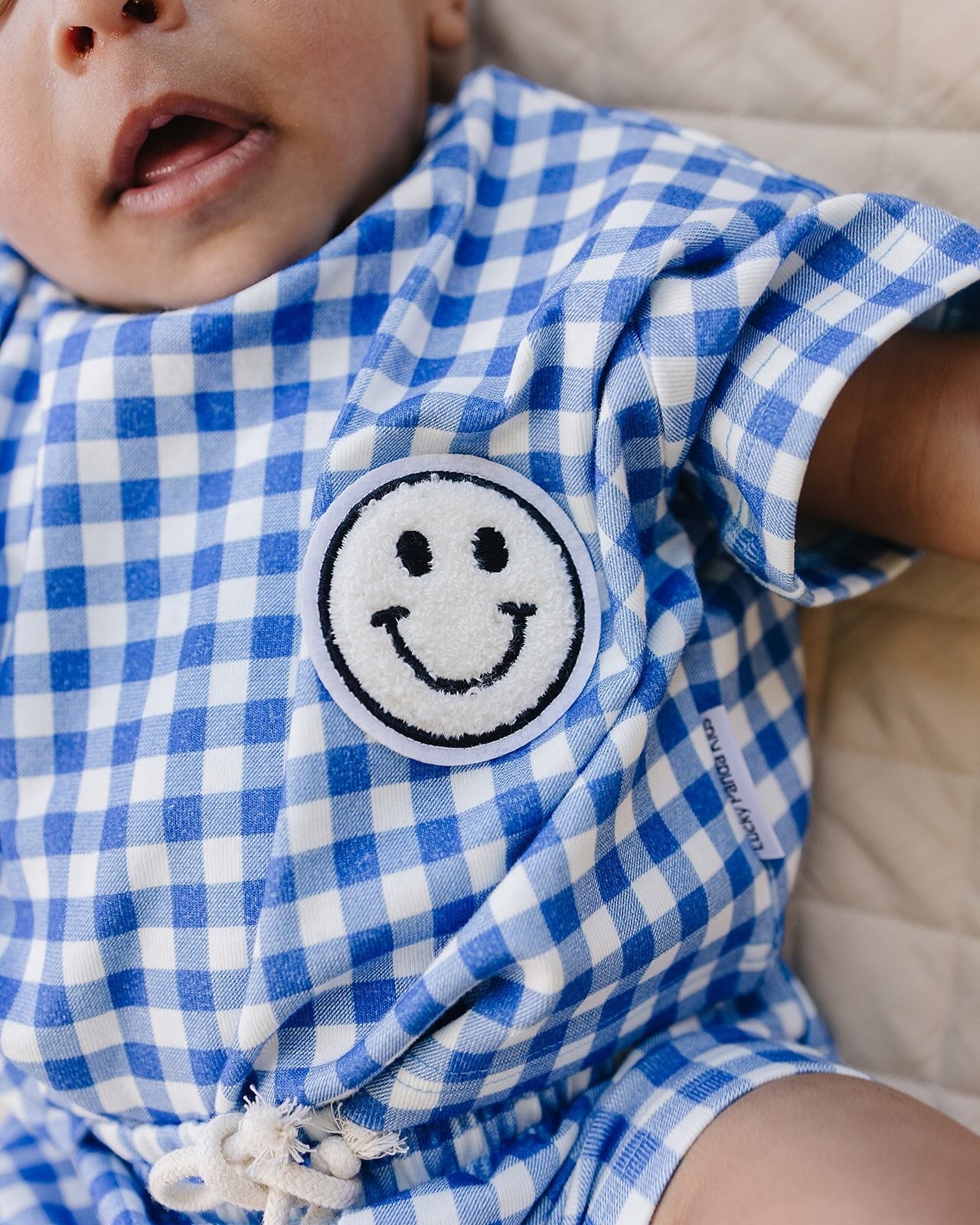 shorts set // blue gingham
