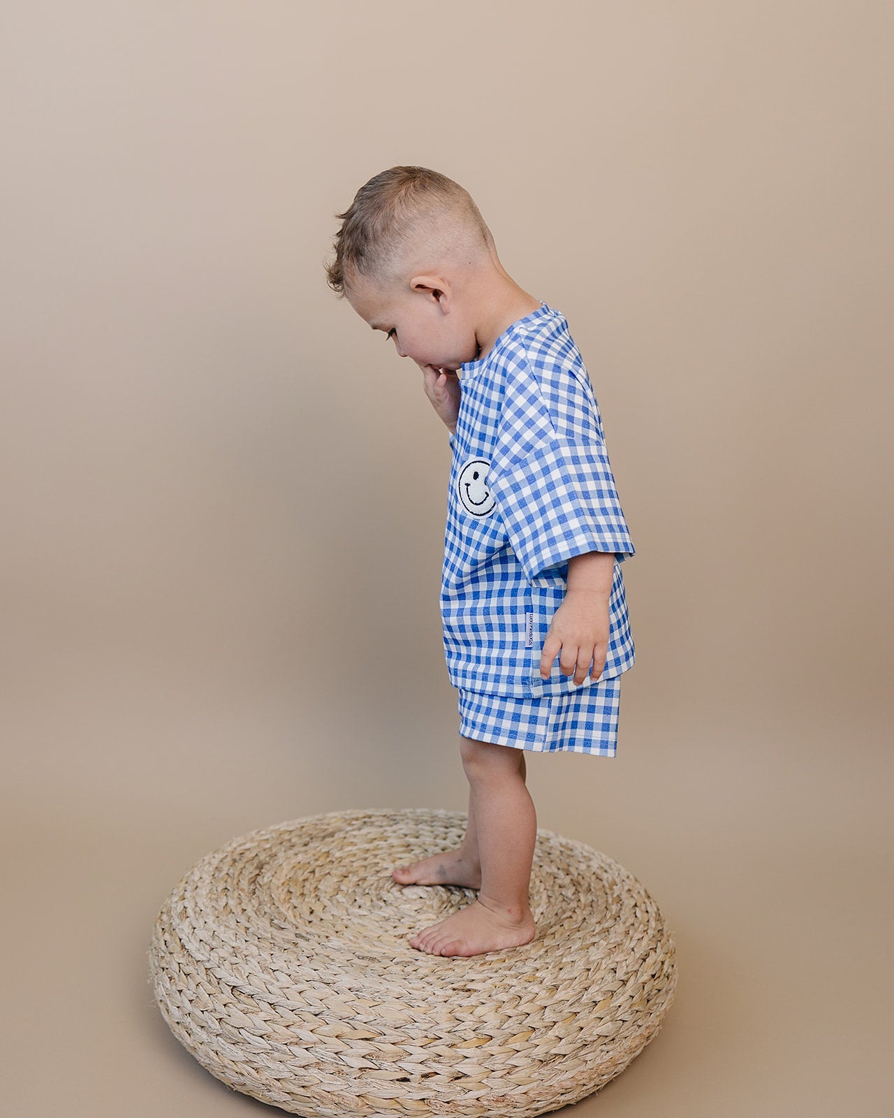 shorts set // blue gingham