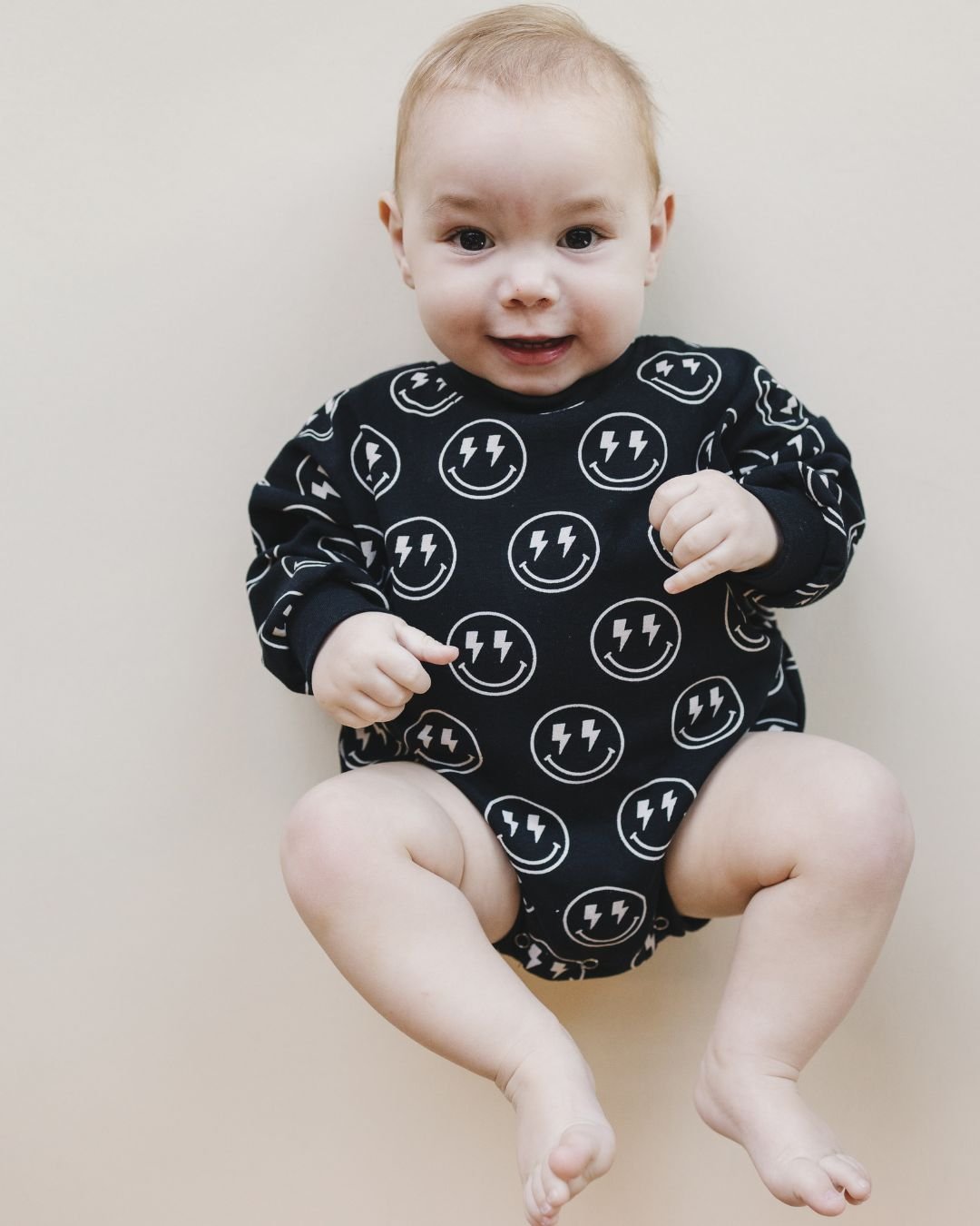 bubble romper // electric smiley