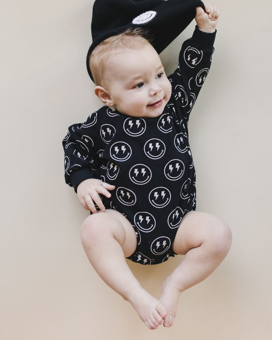 bubble romper // electric smiley