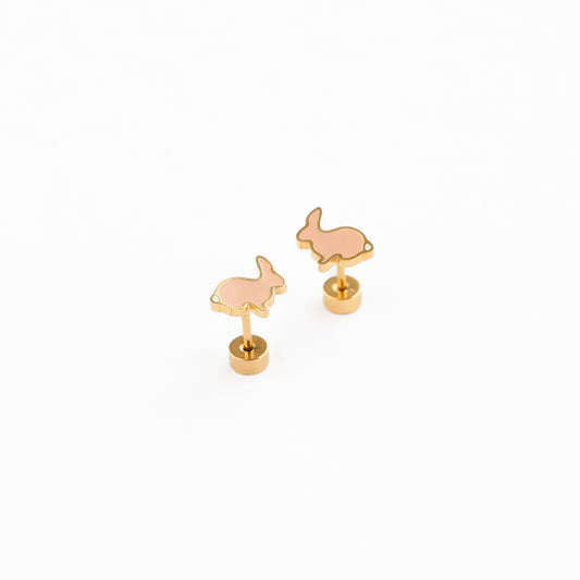 bunny flat back studs // 18k gold