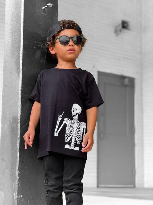 rocker skeleton baby/toddler tee