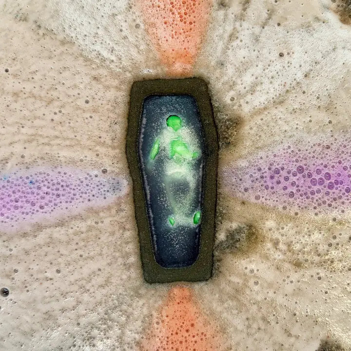 squishy skeleton coffin prize bath bomb