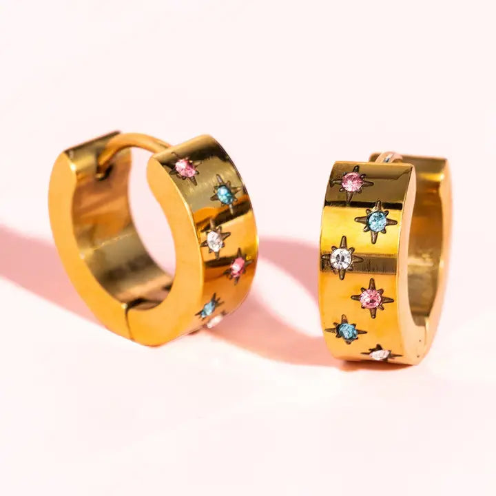 fireworks 18k gold huggies // FLASH PREORDER! // open until 6.7 and ships mid-june