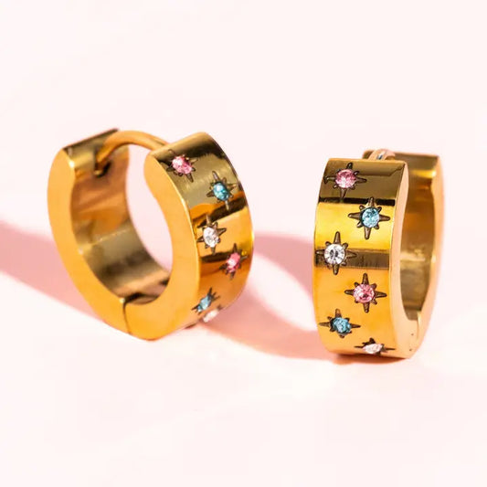 fireworks 18k gold huggies // FLASH PREORDER! // open until 6.7 and ships mid-june