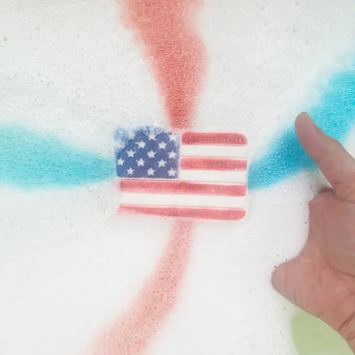 american flag prize bath bomb