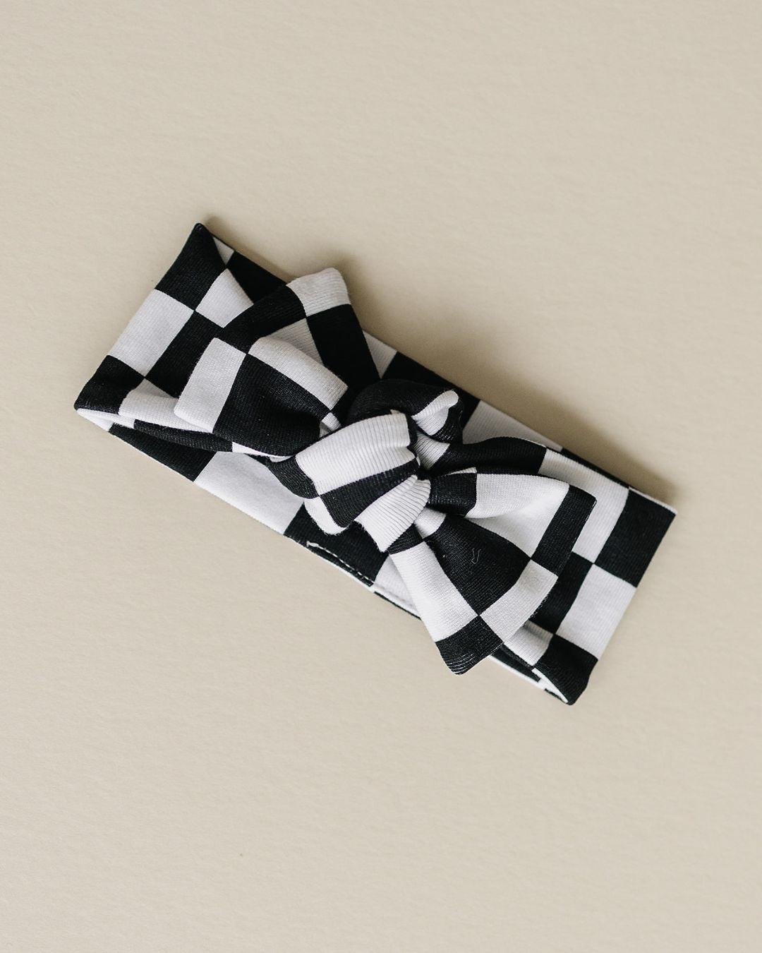 checkered headband // black