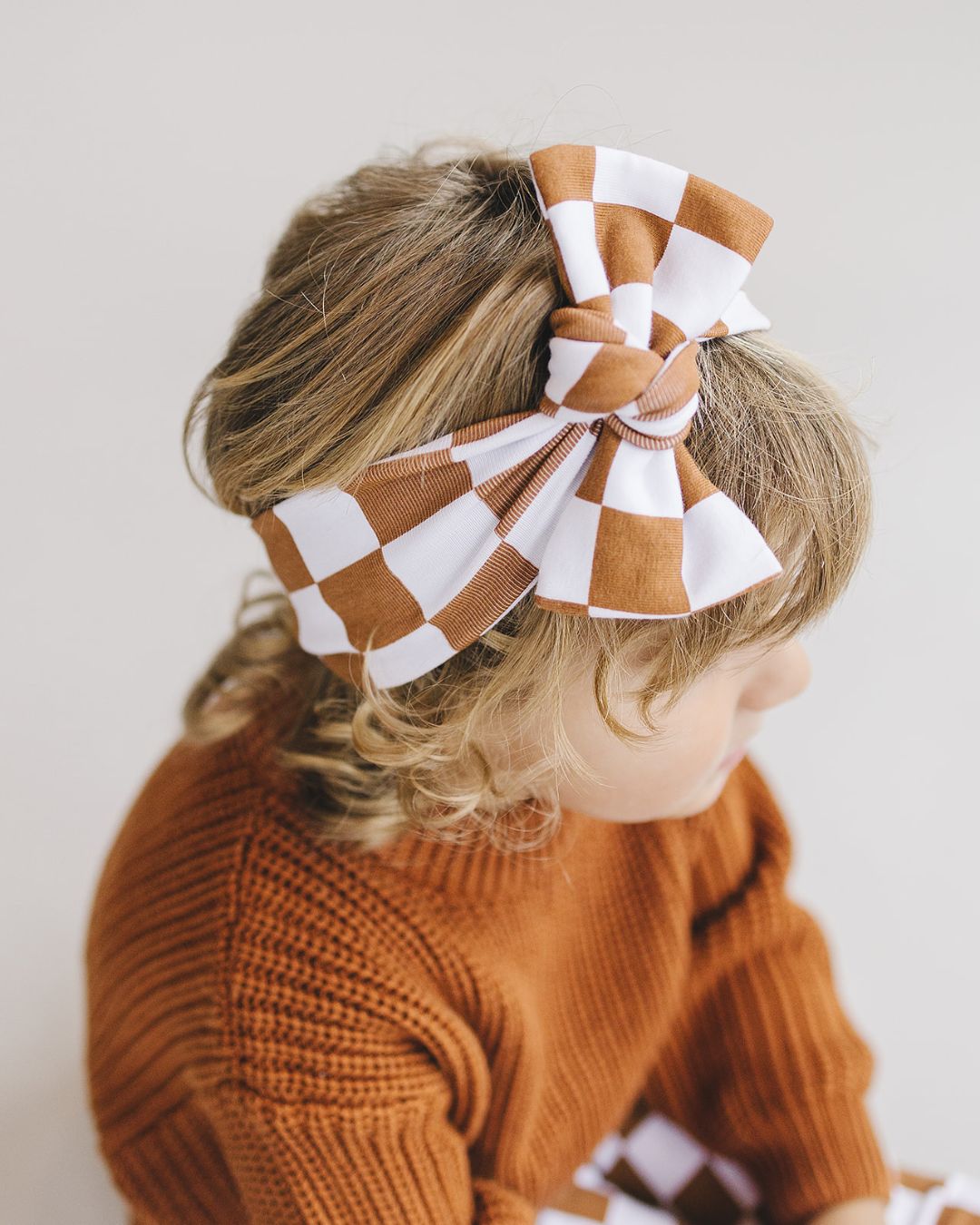 checkered headband // copper