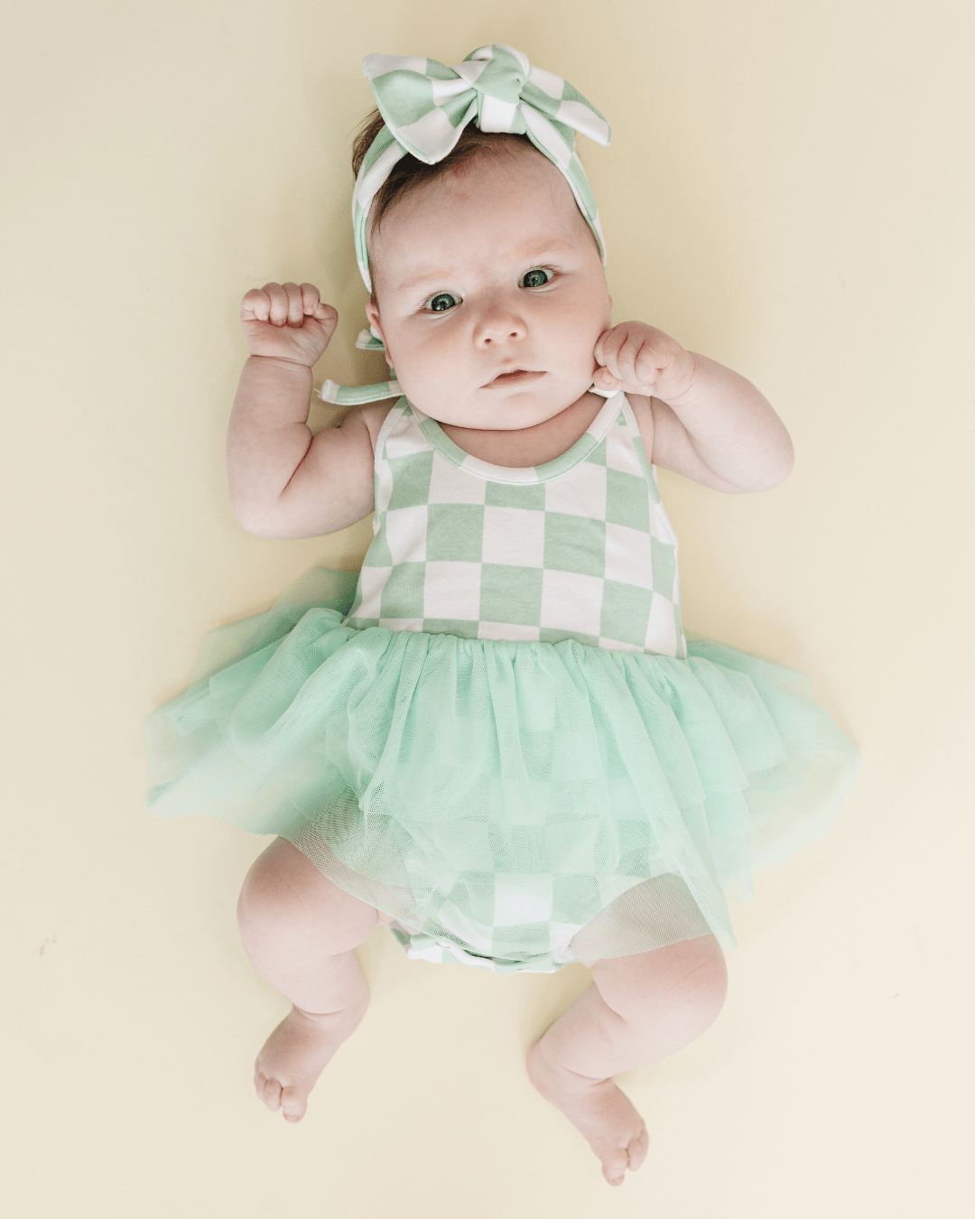 checkered headband // mint