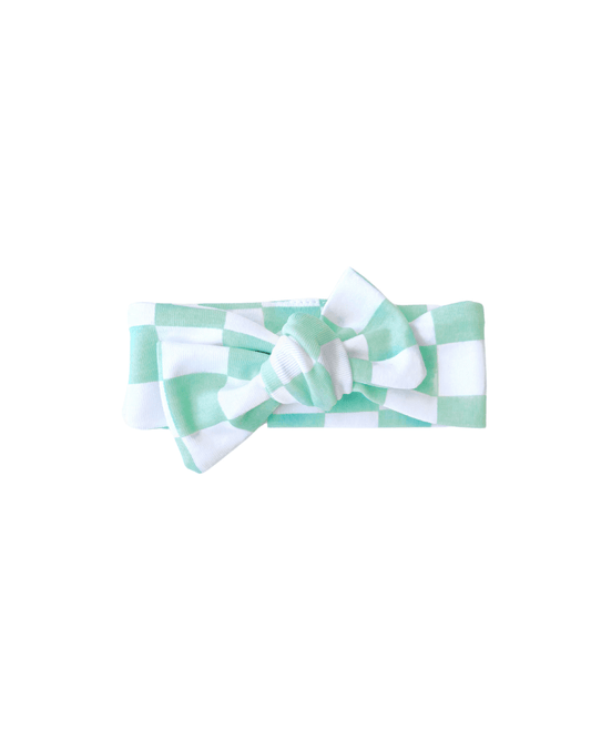 checkered headband // mint