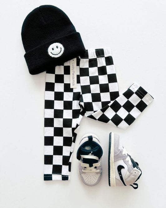 checkered leggings // black