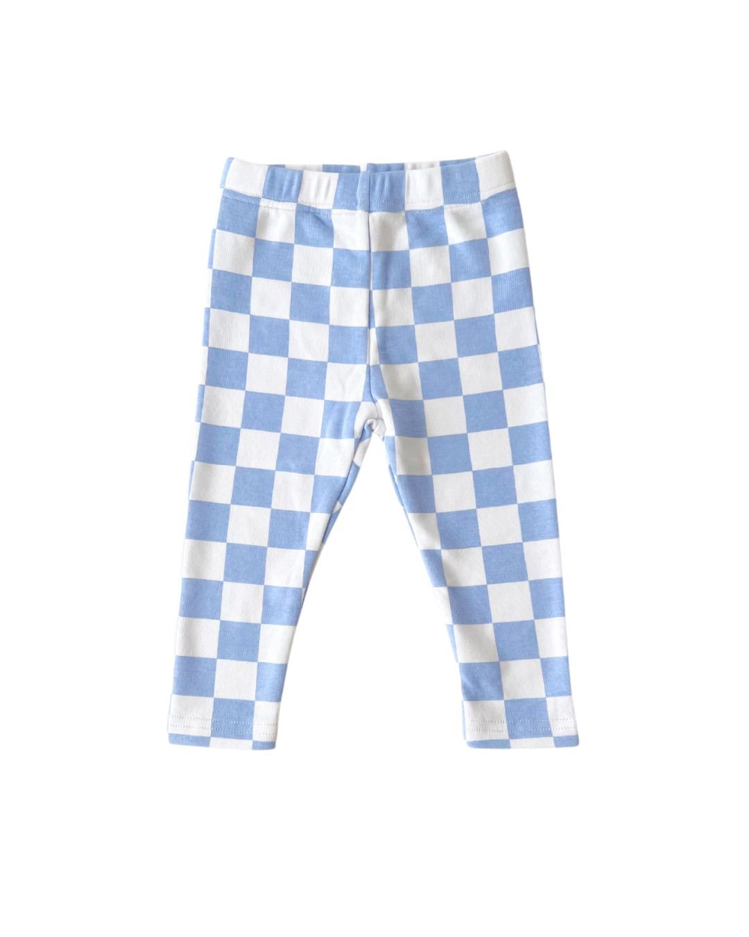 checkered leggings // blue