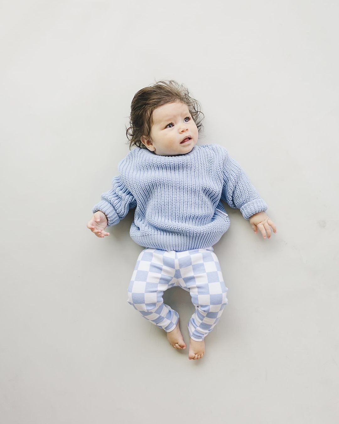 checkered leggings // blue