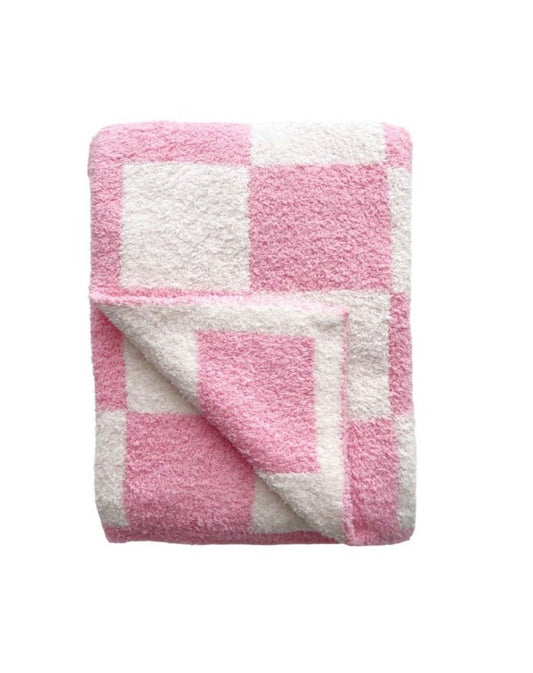 plush blanket // pink checkered