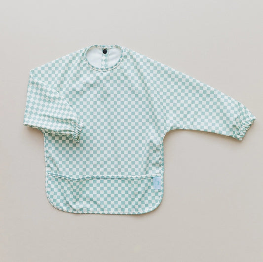 waterproof COVERS IT ALL bib // teal checkered
