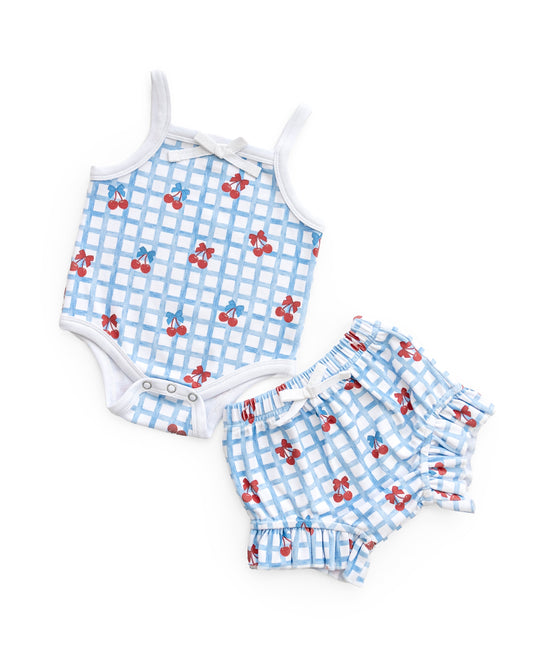shorts set // gingham cherry