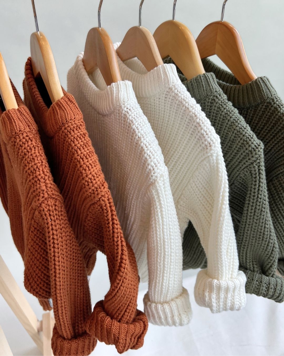 chunky knit sweater // rust