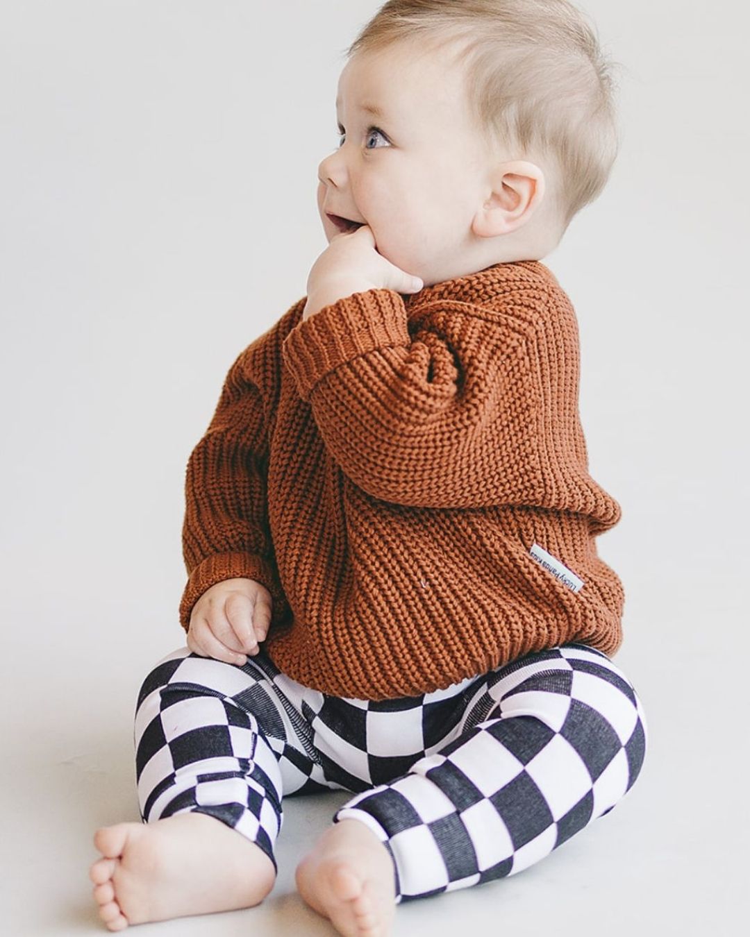 chunky knit sweater // rust