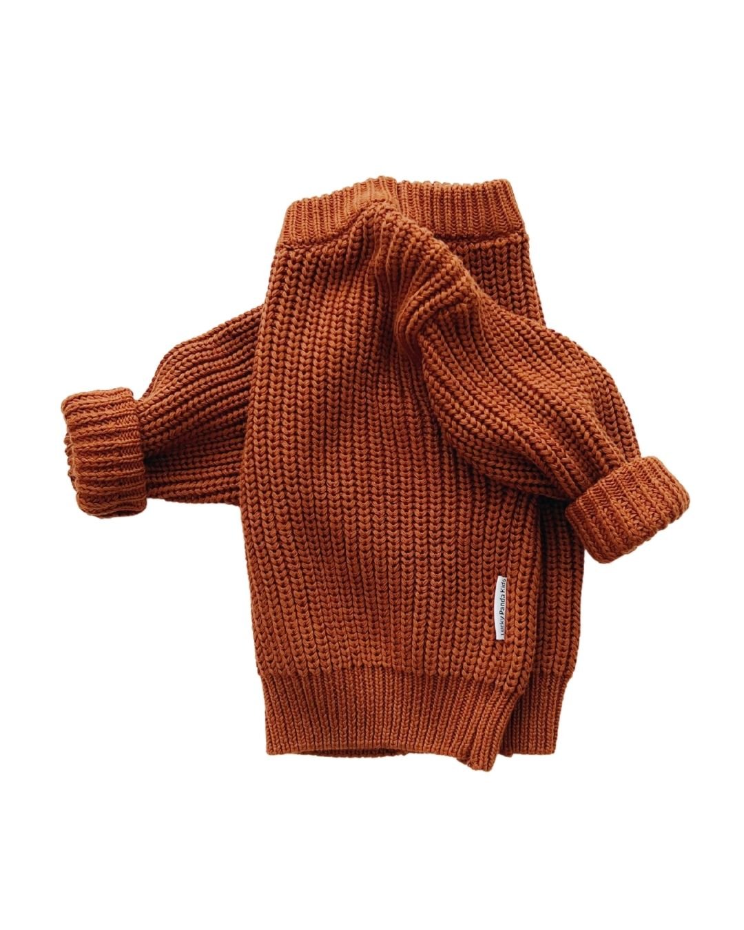 chunky knit sweater // rust