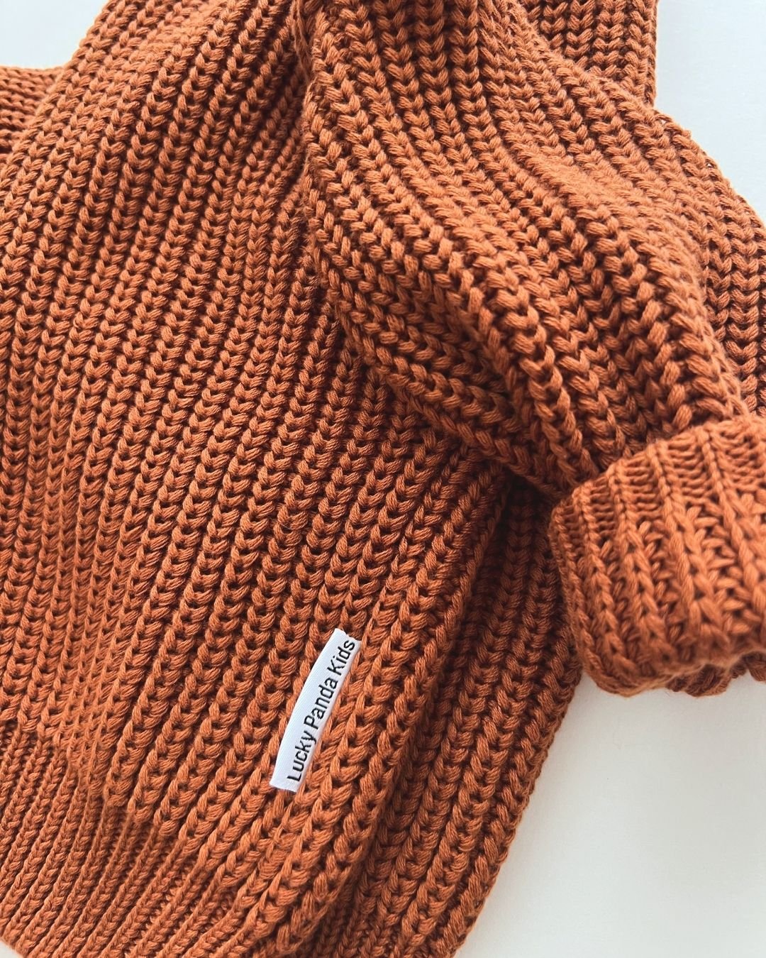 chunky knit sweater // rust