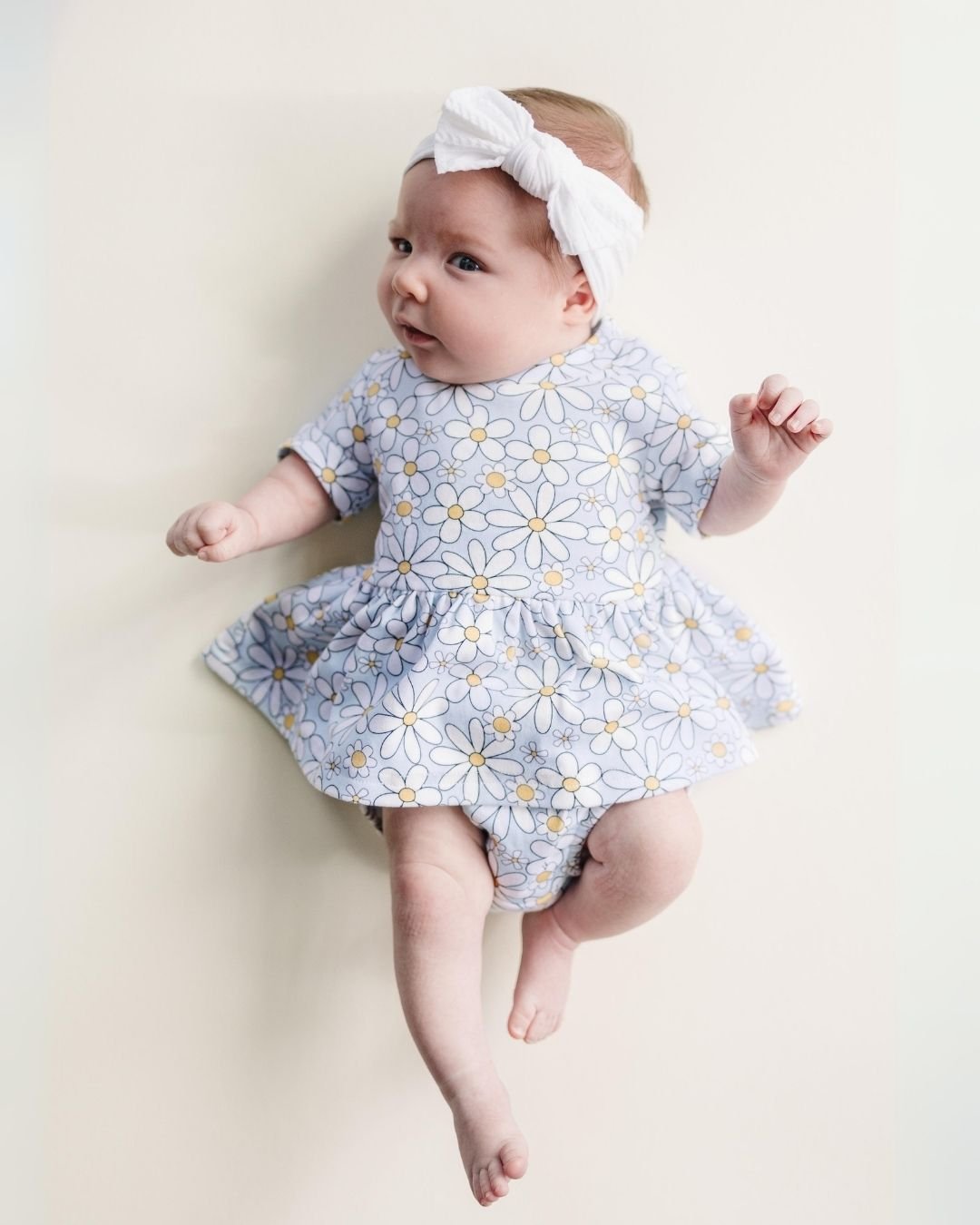 cotton peplum set // blue daisy