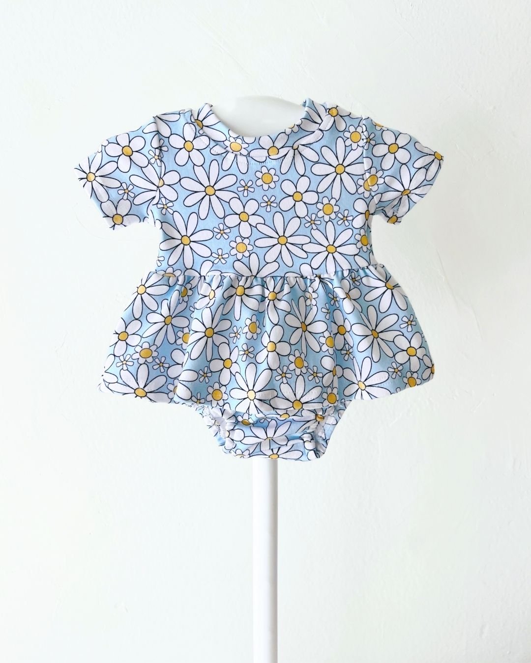 cotton peplum set // blue daisy