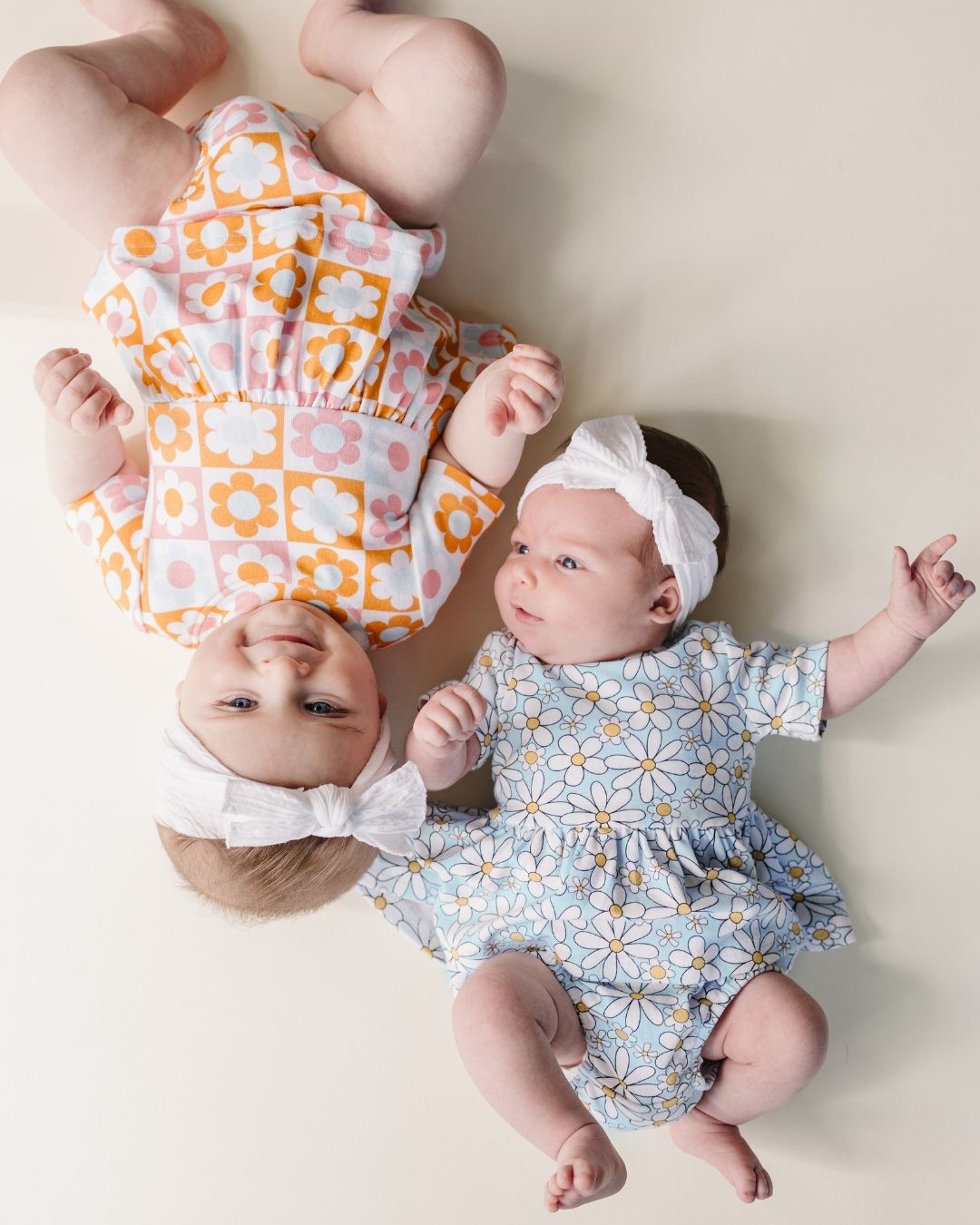 cotton peplum set // blue daisy