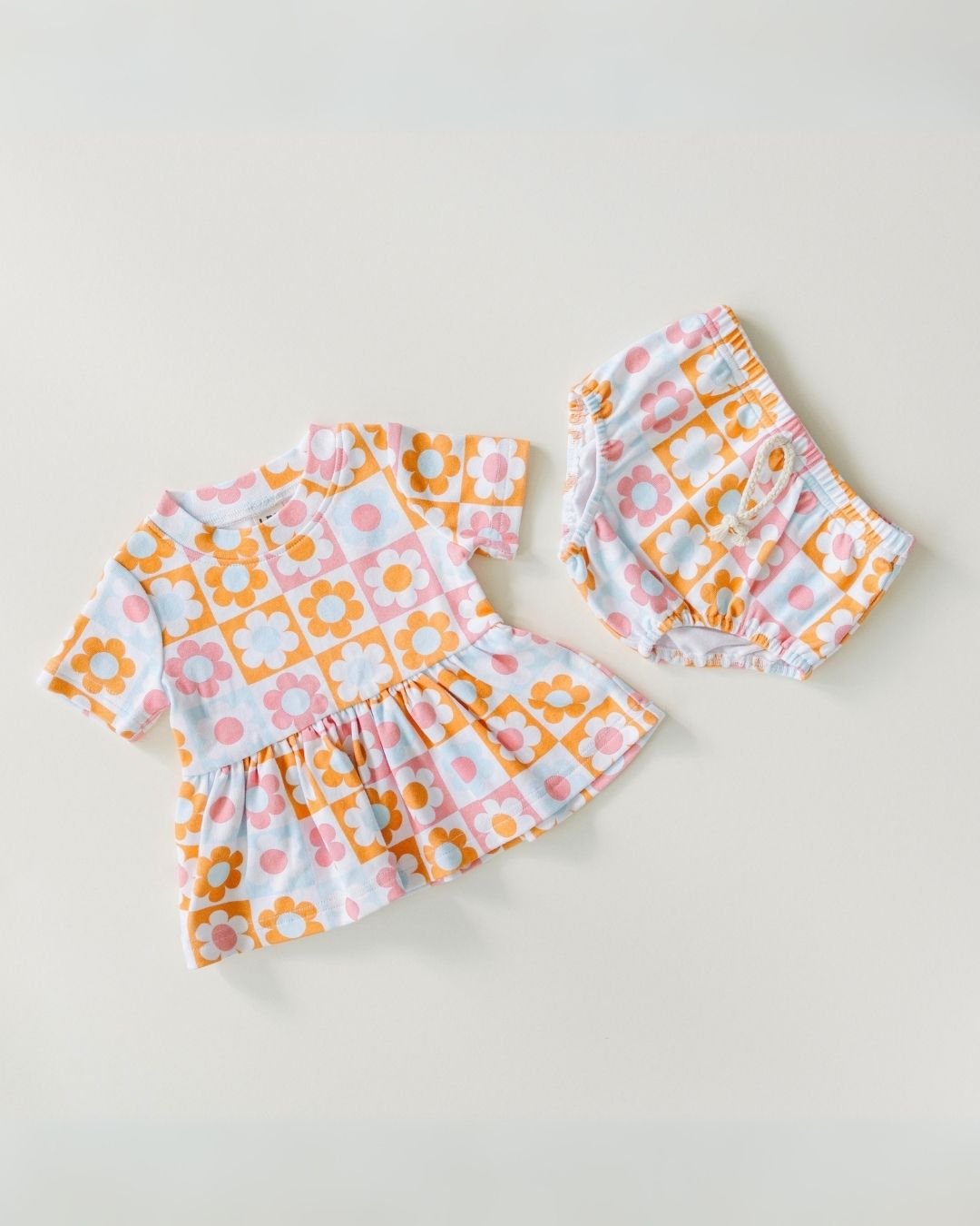 cotton peplum set // retro daisy