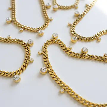 chloe crystal cuban chain necklace // BELJOY
