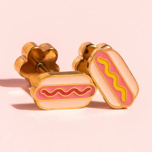 hot dog 18k gold flatback studs // FLASH PREORDER! // open until 6.7 and ships mid-june