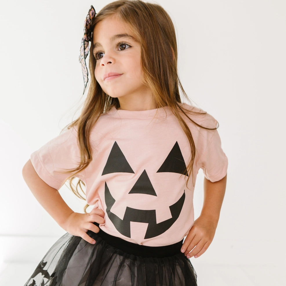 pink jack o lantern toddler tee