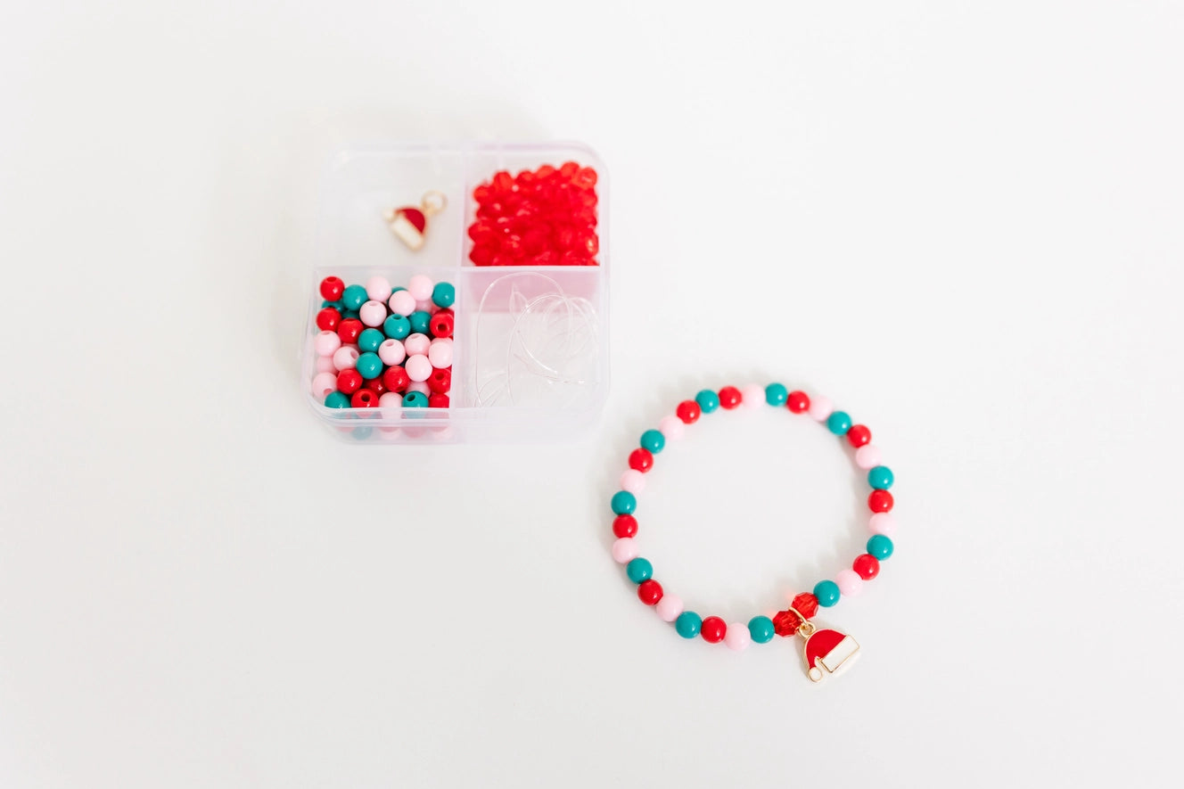 diy mini stretchy bracelet kit // santa