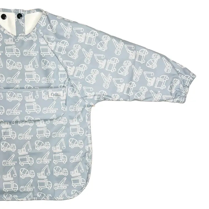 blue construction long sleeve bib (SIZE 6-36 MONTHS)