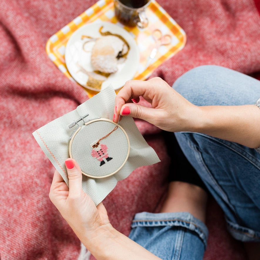 cross stitch kit // santa