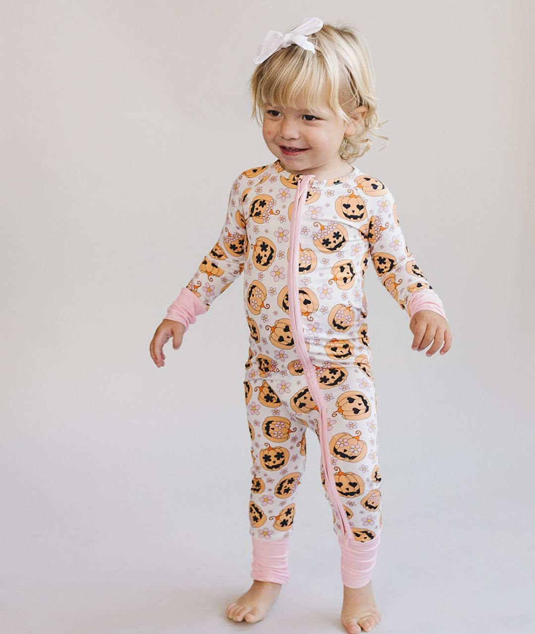 pink jack o lantern bamboo pajamas // ZIPPY