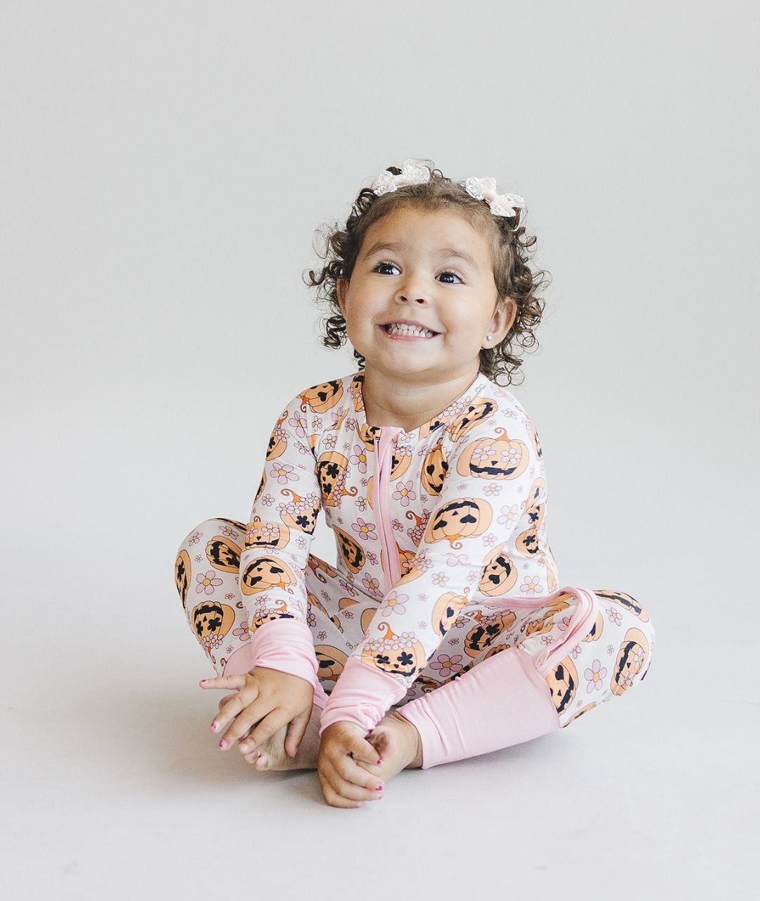 pink jack o lantern bamboo pajamas // ZIPPY