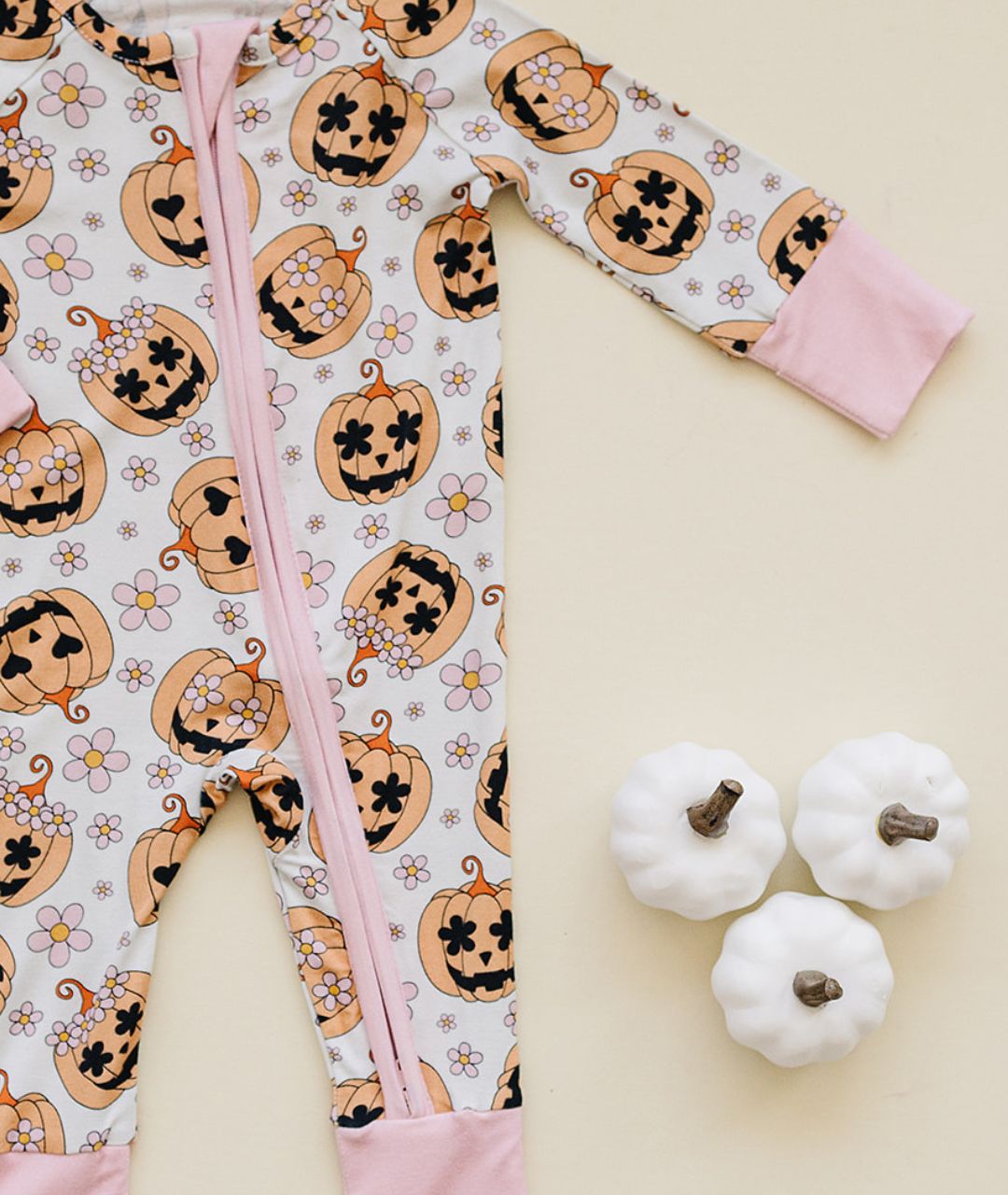 pink jack o lantern bamboo pajamas // ZIPPY