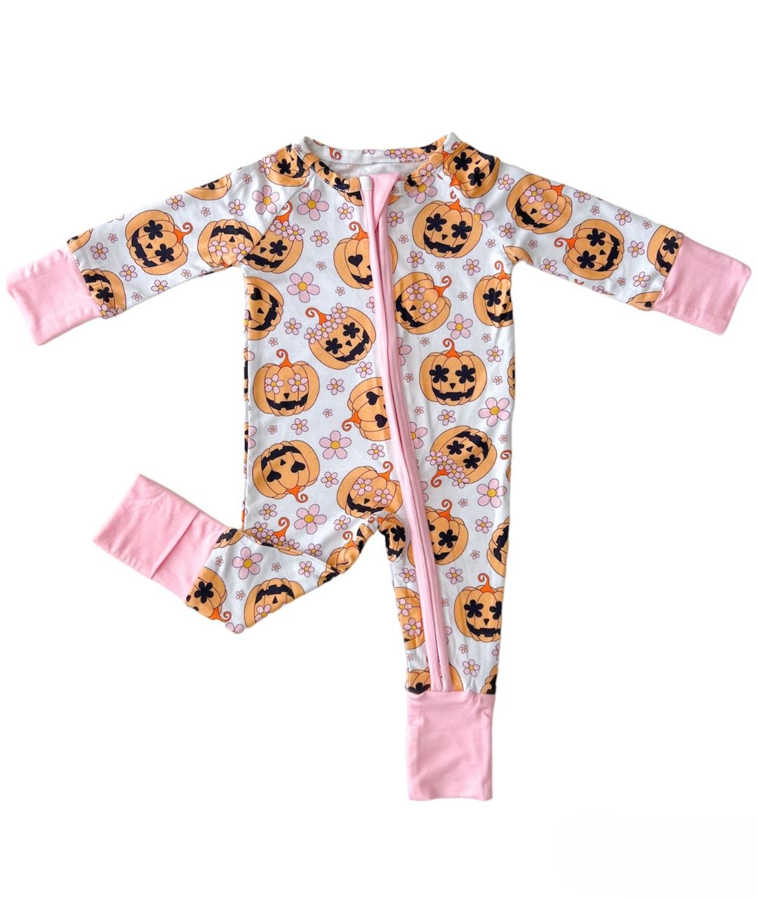 pink jack o lantern bamboo pajamas // ZIPPY