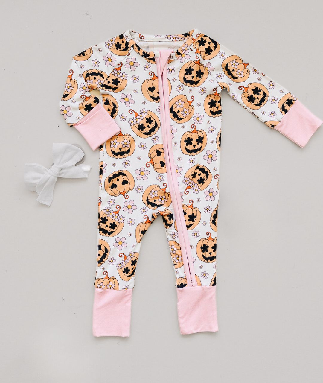 pink jack o lantern bamboo pajamas // ZIPPY