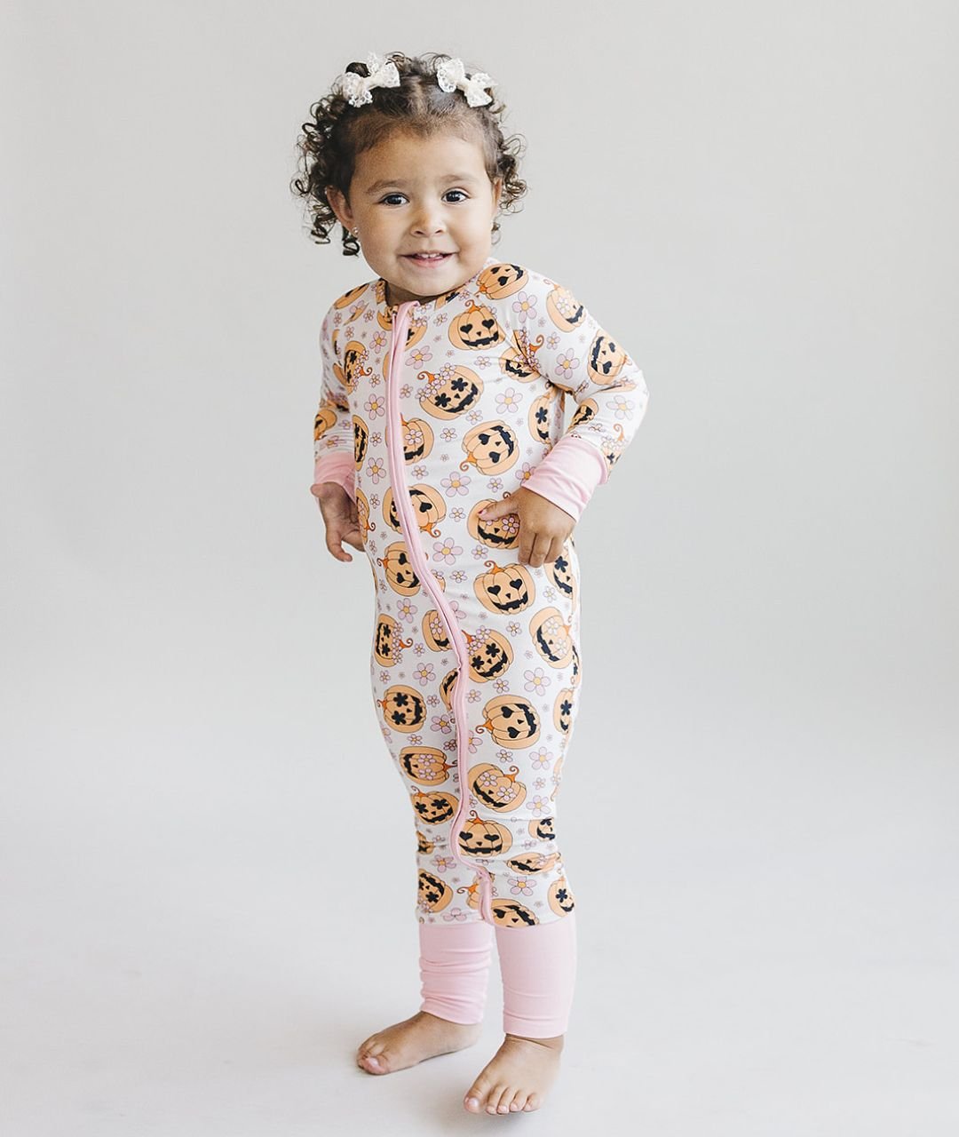 pink jack o lantern bamboo pajamas // ZIPPY